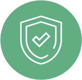 Quality icon showing shield with checkmark